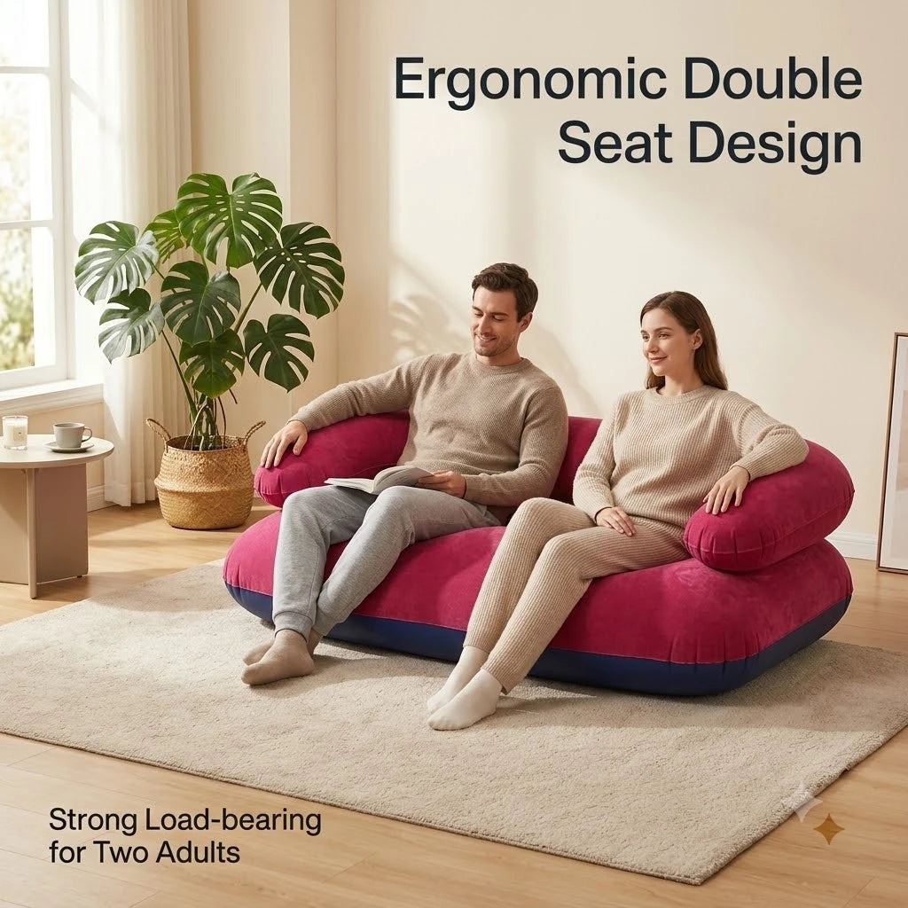 Inflatable Sofa Couch | 2 Person | Foldable With Armrests | Outdoor Camping