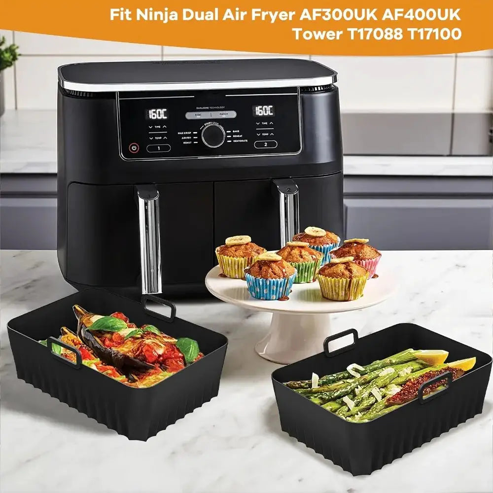 Air Fryer Silicone Basket | Rectangular | Ninja AF400EU Compatible | Mat