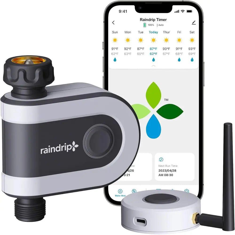 Smart Water Sprinkler Timer, Hose-End Controller for Garden Irrigation, App Control via 2.4 GHz, Compatible with GHT, Gray from PriceLows™