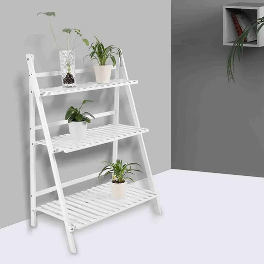 Multi Layer Foldable Plant Pots Rack Stand Shelf for Balcony Living Room Garden Patio(White) from PriceLows™