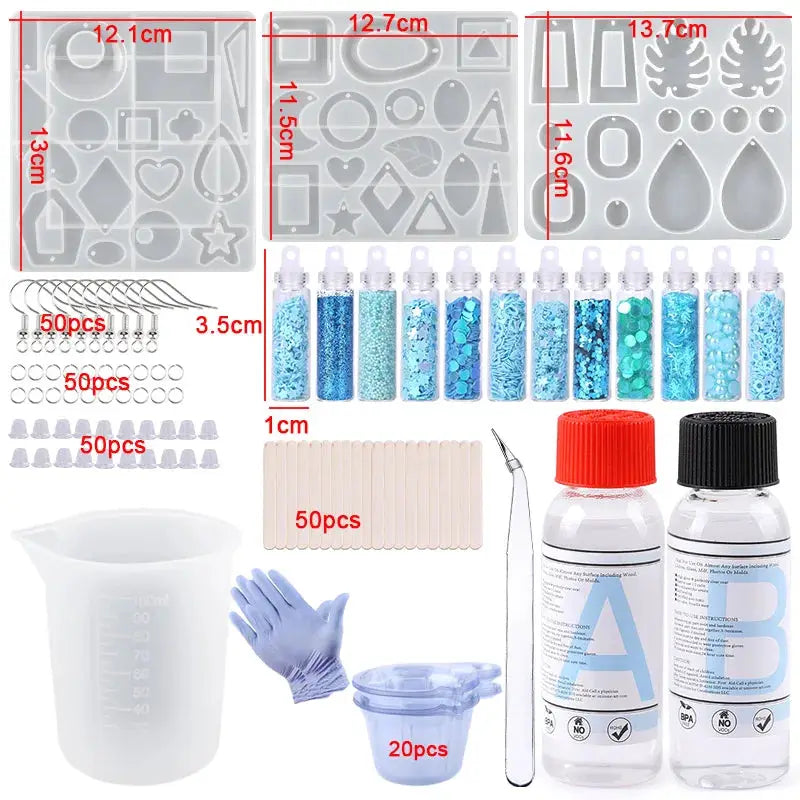 Epoxy Resin Molds Kit | Silicone Jewelry Making | Keychain Earring Diy