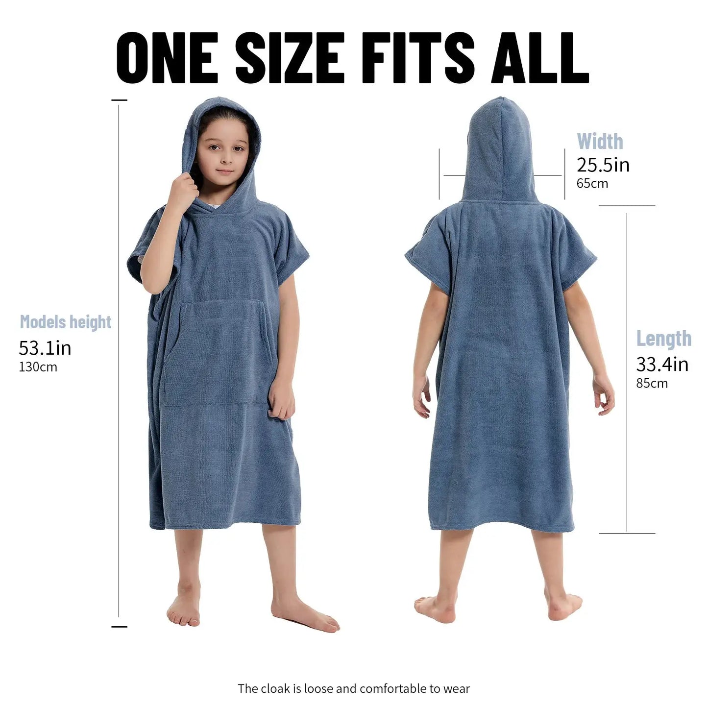 Kids Hooded Bath Towel Robe | Quick Dry | Super Absorbent | 4 Colors