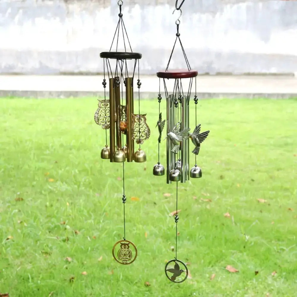 DIY Wind Chimes Outdoor Owl Hummingbird Hanging Ornament Home Copper Bells Garden Yard Decoration from PriceLows™