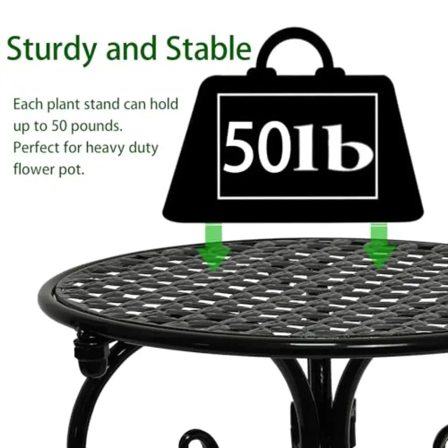 4-Pack Metal Plant Stand for Indoor Outdoor Heavy Duty Flower Pot Stands for Multiple Plants Rustproof Iron Planter Holder Disp from PriceLows™