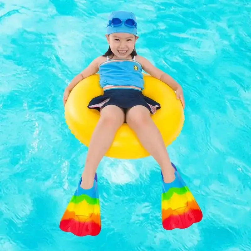 Kids Swim Fins Comfortable Silicone Flippers For Swimming And Diving Short Swim Fin For Beginners Kids Girls Boys from PriceLows™