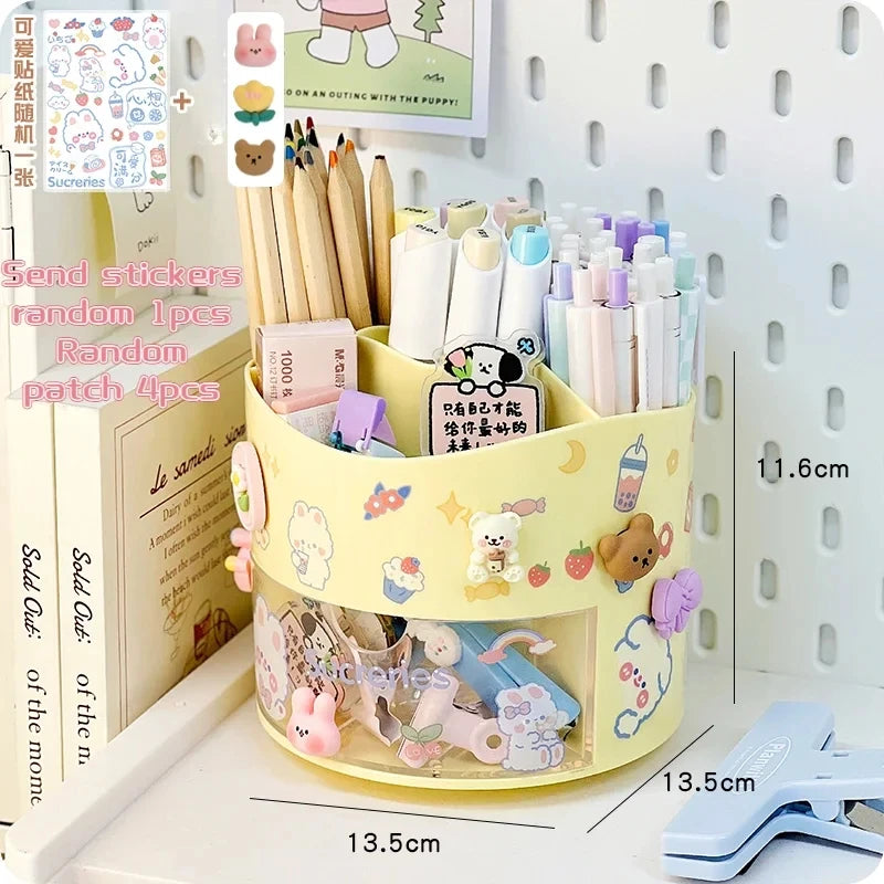 Pen Holder | Rotating Desk Organizer | Plastic | One Size