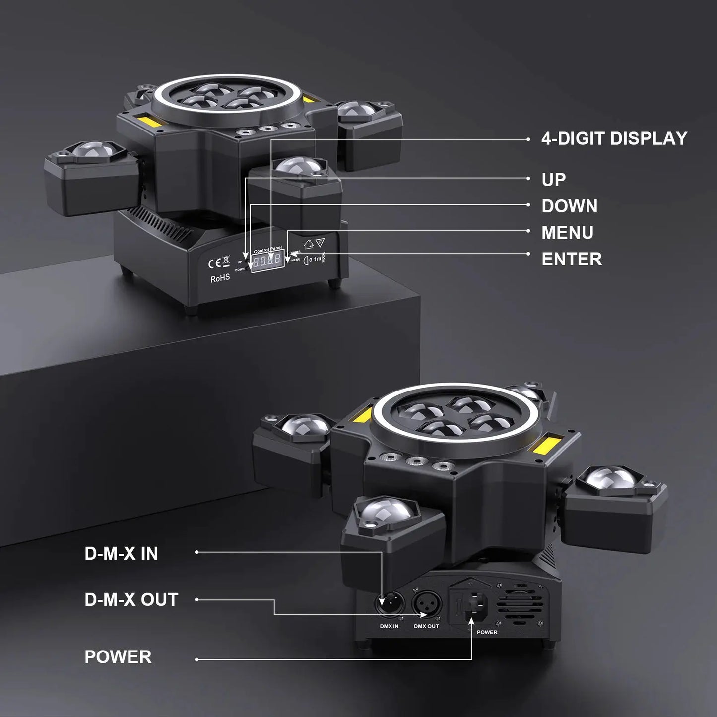 120W 4in1 RGBW Moving Head Light Beam Effect Lights Laser Light Remote Control Stage Lighting for DJ Disco Party Concert Theater from PriceLows™