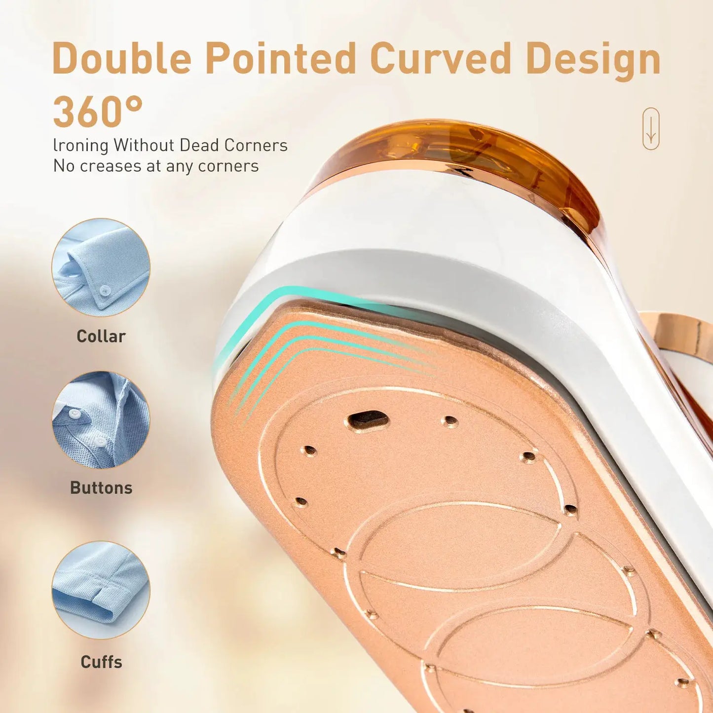 Handheld Steam Iron | 1200W | 15-Second Heat-Up | LCD Screen White