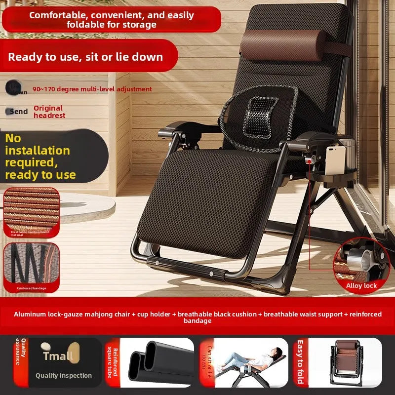 Lounge Chair Folding | Stainless Steel Frame | Recliner | One Size