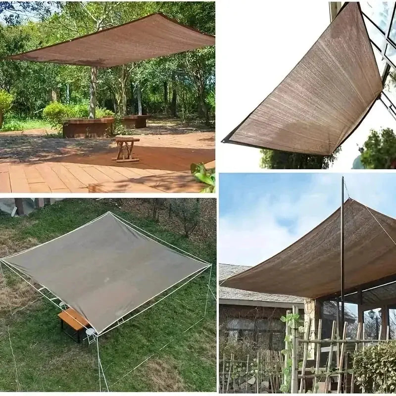 Outdoor Sun Shade Net | Durable Brown Canopy | UV Protection | Multiple Sizes