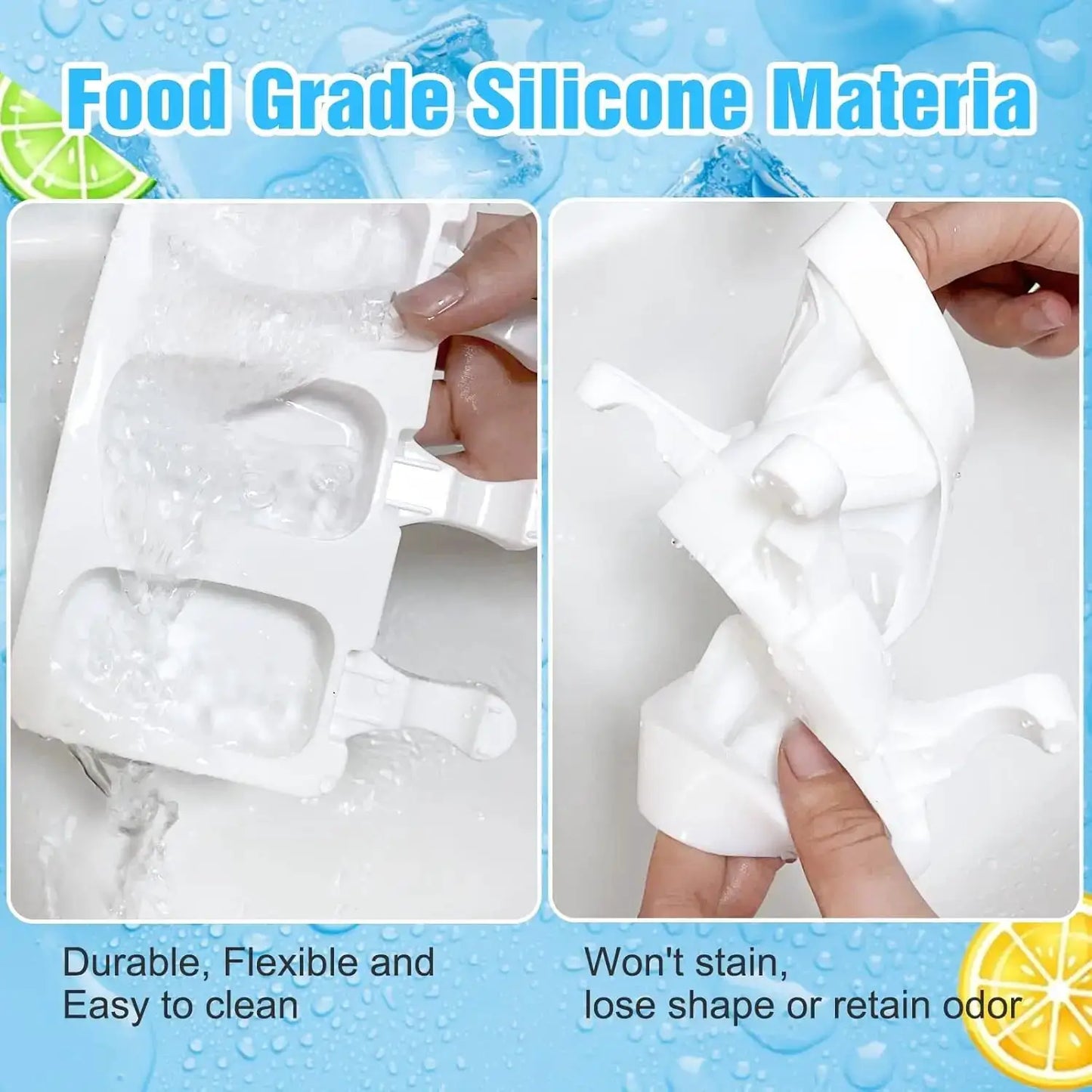 6 Pcs Silicone Popsicle Molds with 300 Wooden Sticks, 4 Cavity Ice Lolly Mold for DIY Frozen Treats, Easy Release and Dishwasher from PriceLows™