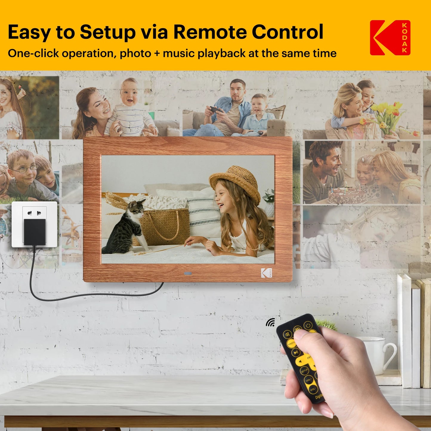 Kodak Digital Photo Frame | 10.1 Inch Display | 1280x800 HD | Remote Included
