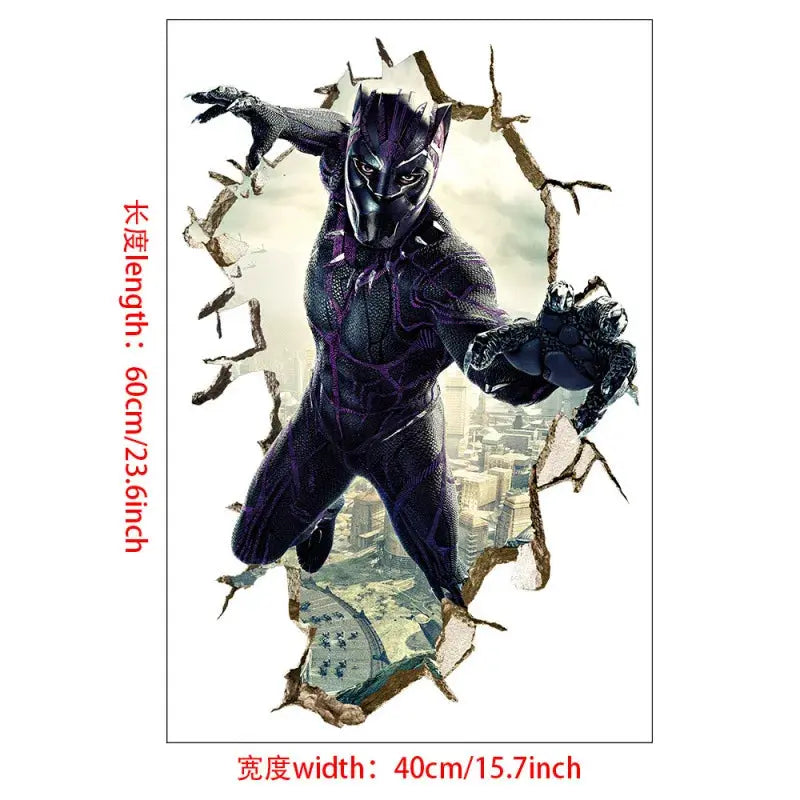 3D Wall Sticker | Size 60x40 cm | Avengers | Hulk Iron Man Captain America Thor