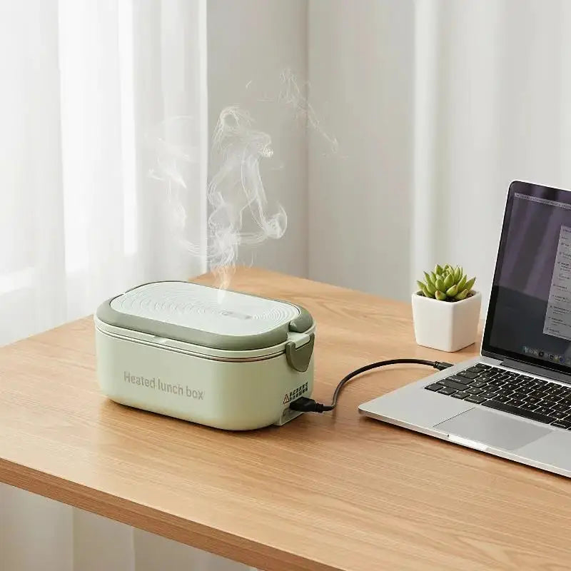 Lunch Box With Electric Heater 2-Basket Stainless Steel 304 No Rust Portable Water-free Electric Lunch Box from PriceLows™
