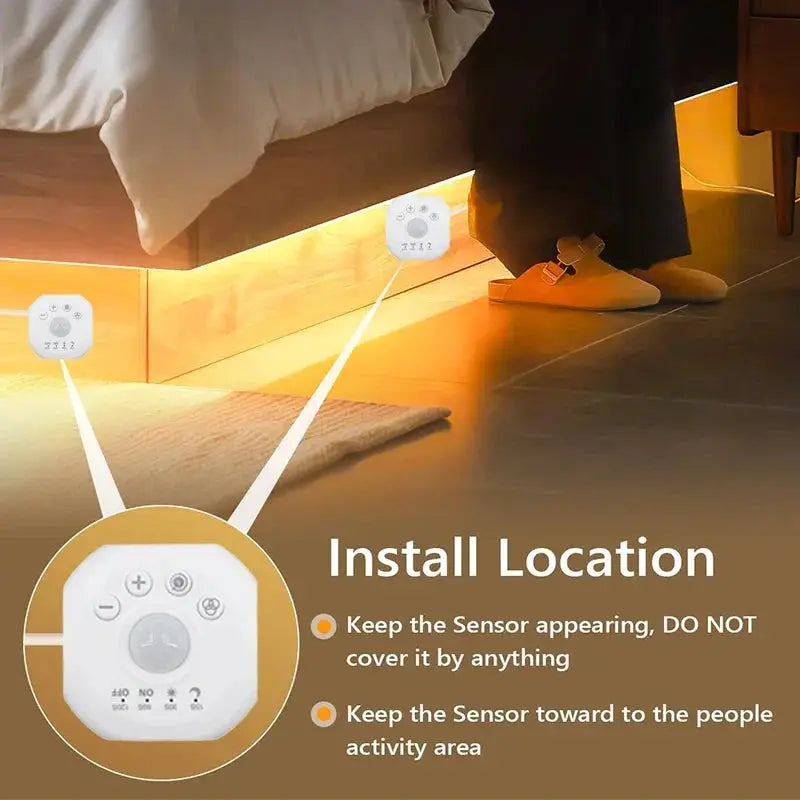 Motion Sensor Stair Neon Strip Lights With Chase Effect, USB Motion Activated Closet Light, 5V Neon LED Strip for Home Bedroom from PriceLows™