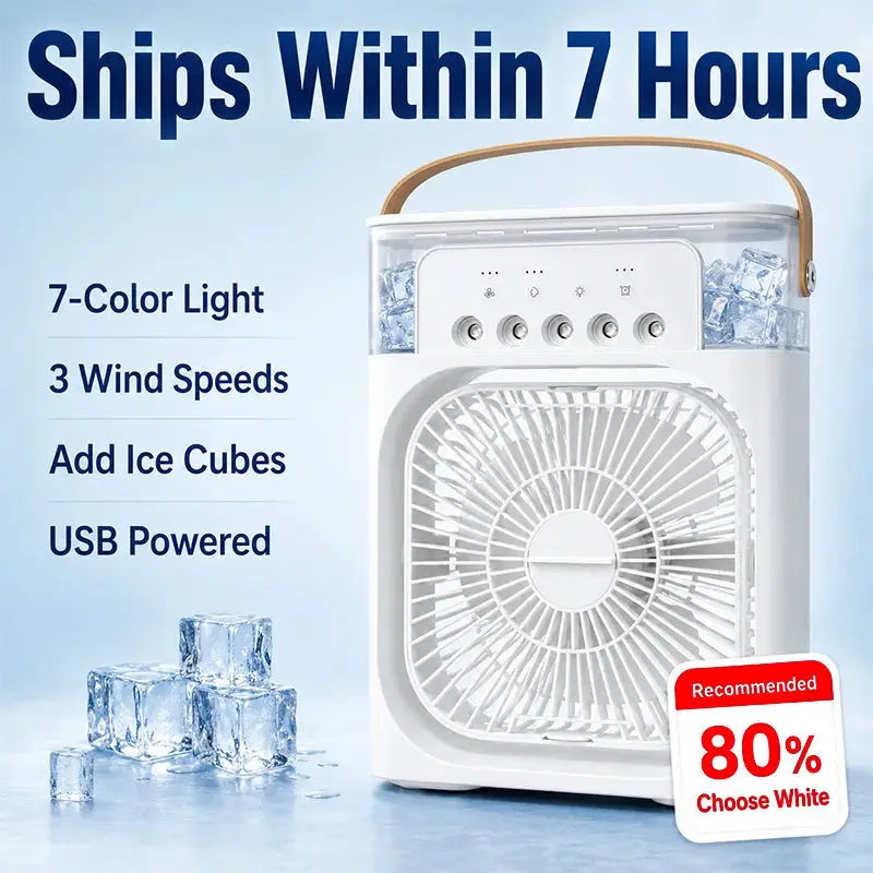 Portable Cooling Mist Fan | U S B Powered | Desktop Acrylic Design