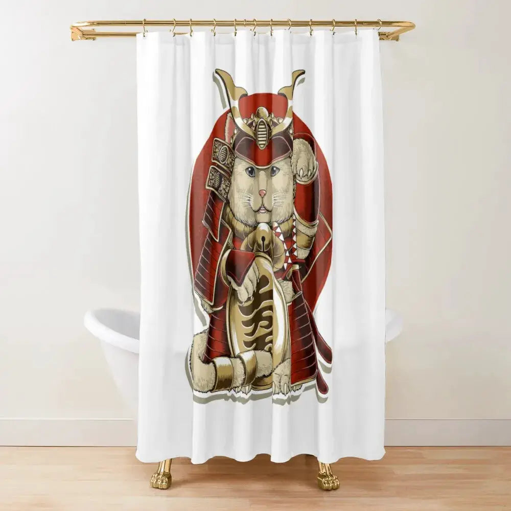 Japan Lucky Fortune Cat Shower Curtain Gold Coin Bathroom Decoration With Hook Polyester Fabric Waterproof Shower Curtain Hooks from PriceLows™