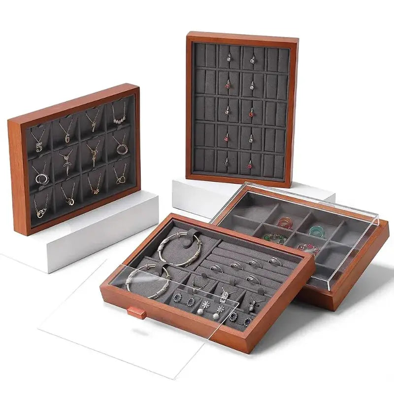Jewellery Box Organiser Wooden Jewelry Storage Box Jewelry Storage Box Jewelry Necklace Ring Display Box Earring Storage from PriceLows™