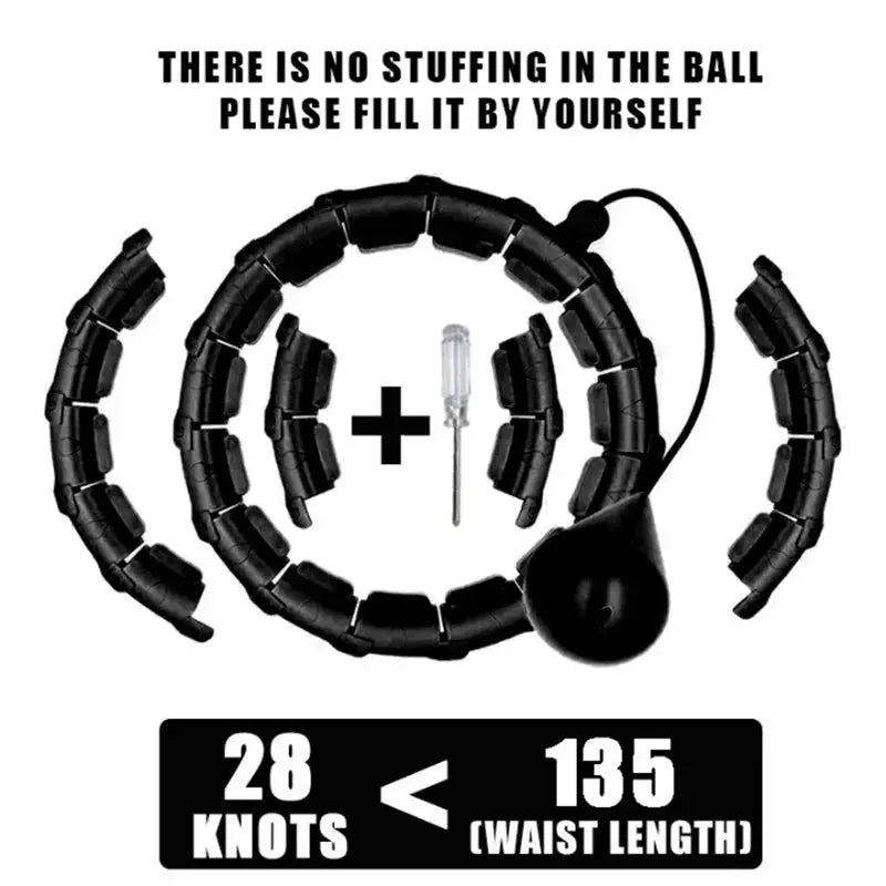 Weighted Adjustable Hula Hoop | Shock Absorbing Massage | Infinite Knot Link