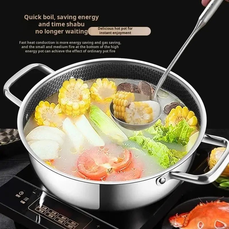 Stainless Steel Soup Pot | 3-4L Capacity | 28 cm | Gas And Induction Compatible