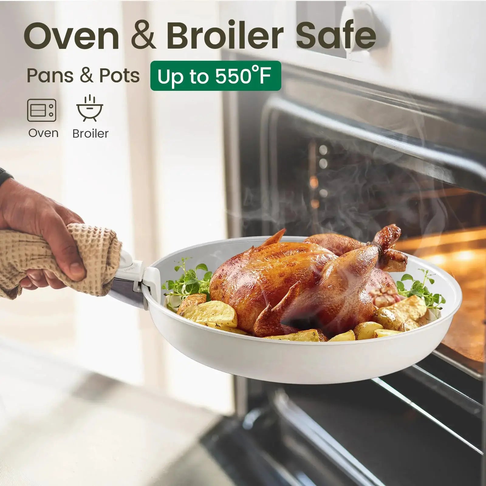 Pots and Pans Set, Nonstick Cookware Set Detachable Handle, Induction Kitchen Cookware Sets , RV Cookware Set, Oven Safe from PriceLows™