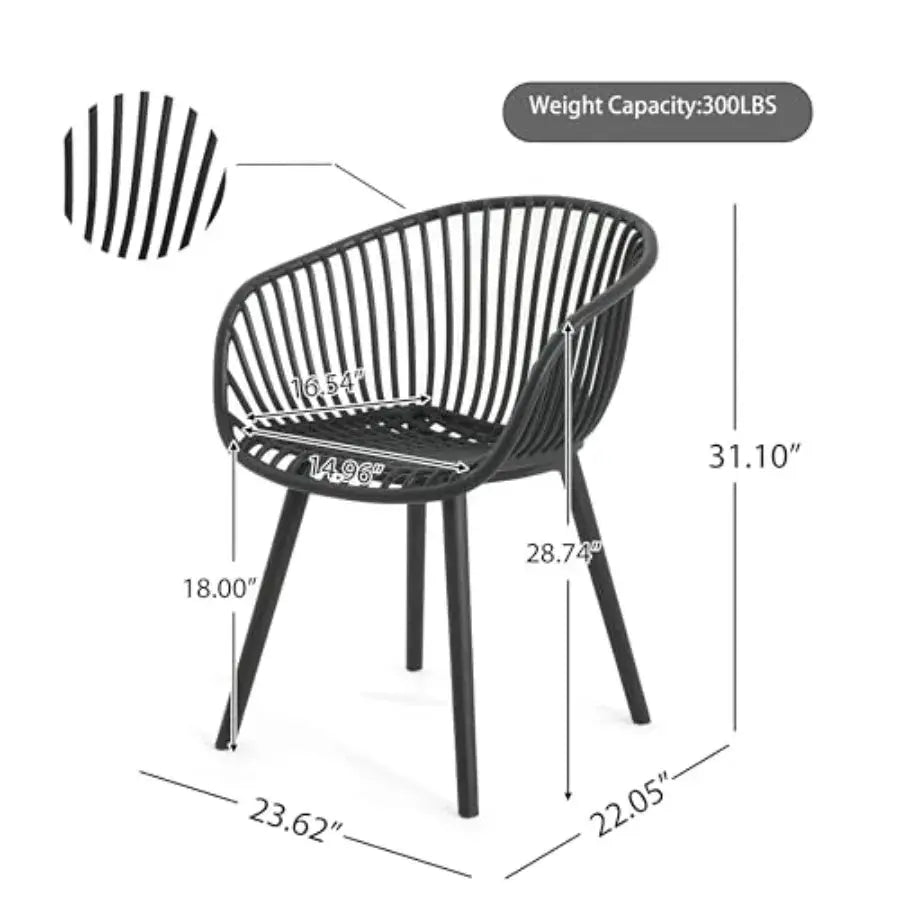 Christopher Knight Home Modern Accent Chair Black Outdoor Patio Chairs Set of 2 Lounge Chairs for Balcony or Garden Weave Desig from PriceLows™