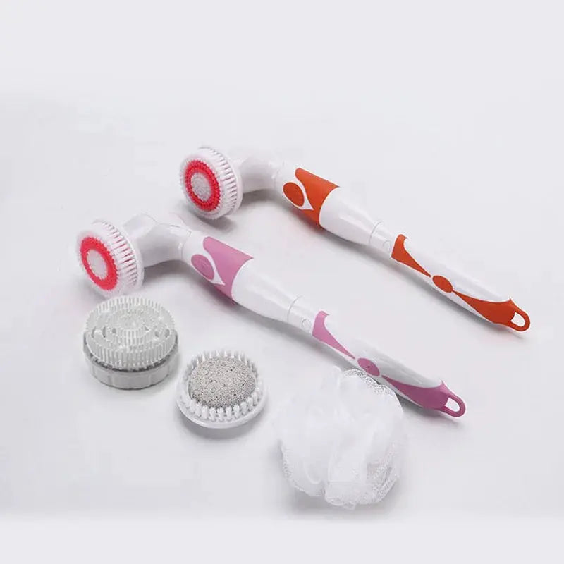 Electric Bath Brush | Back-Rubbing | Long Handle | Spinning Shower Brush Set
