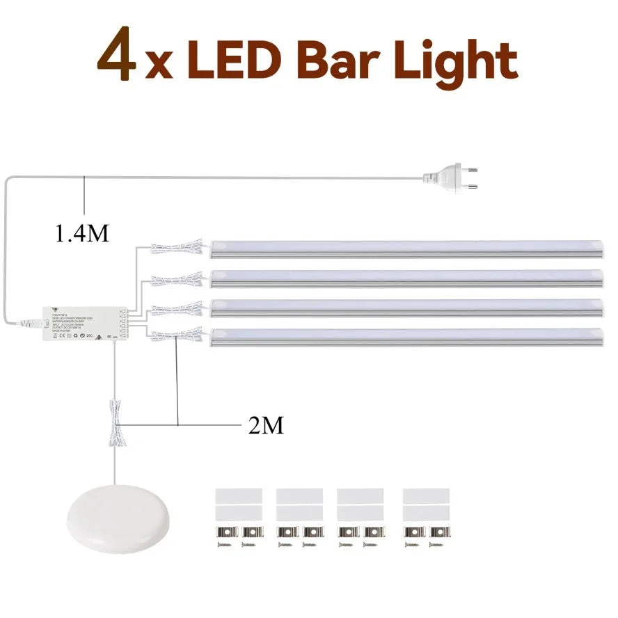 LED Under Cabinet Light | Dimmable | Touch Control USB Powered | 1-6 Pack