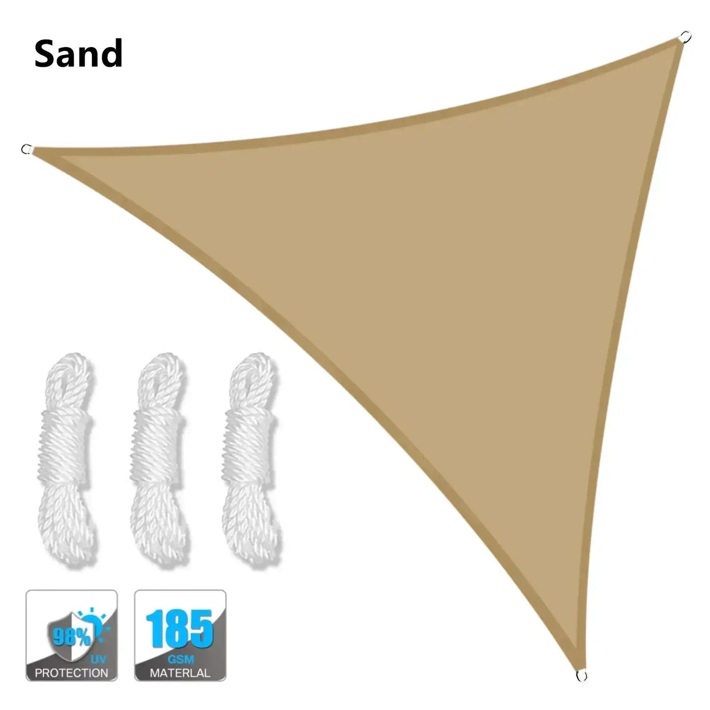 Triangle Sun Shade Sail | Waterproof UPF50+ Poly Canvas | Backyard Patio Garden Canopy