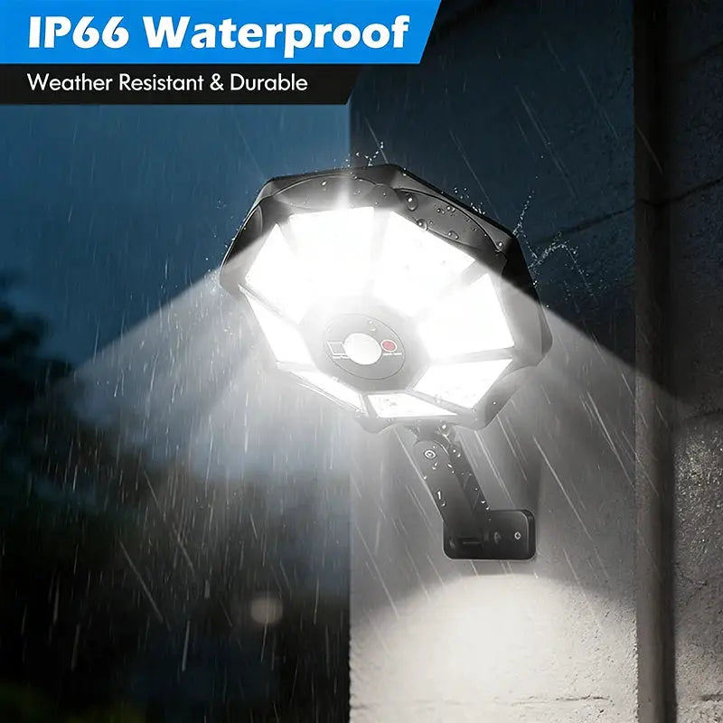 Solar Lights Outdoor 168LED 360° Adjustable Flood Light Dusk to Dawn 8 Sides Solar Outdoor Lights with Motion Sensor IP66 Waterproof Solar Street Lights Outdoor for Yard Pools from PriceLows™