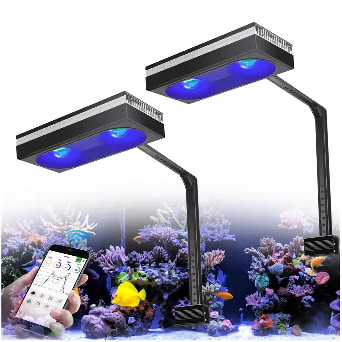 LED Aquarium Reef Light | 180W WiFi | Full Spectrum | Clip On