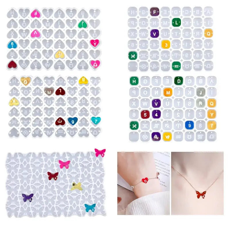 Square Heart Silicone Resin Mold For Diy Charms