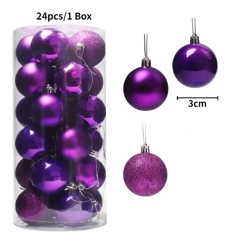 Christmas Tree Ornaments | Plastic Baubles | Indoor Decor | 24 Or 36 Pcs