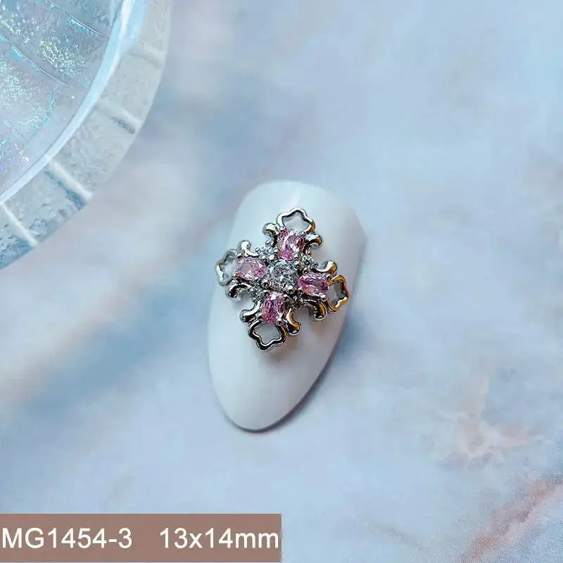 10pcs/lot Luxury Halloween Black Cross Heart Zircon Metal Nails Jewelry Decorations Nail Art Accessories Charms Parts Supplies from PriceLows™