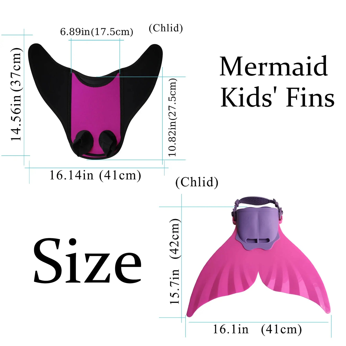 Children Mermaid Fins Two Types Training Pink Flipper Swim Diving Feet Tail Monofin Siamese Webbed Feet Seafront Pool Equipment from PriceLows™