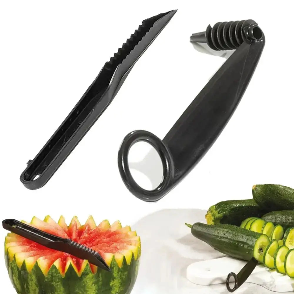 Spiral Vegetable Slicer | Stainless Steel Blade | Non Slip Handle | Black