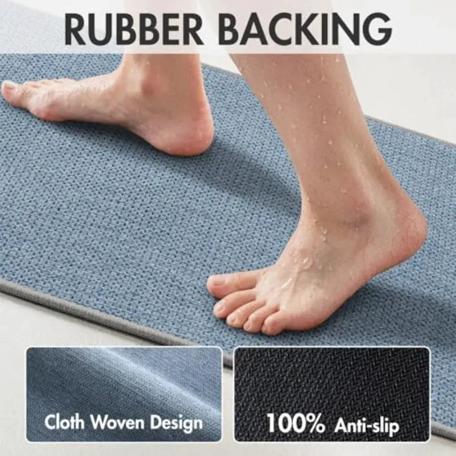 Set of 2 Ultra Thin Bathroom Rugs, Rubber Bath Mats for Bathroom Non Slip, Quick Dry Absorbent Bath Rug Machine Washable, Fit U from PriceLows™