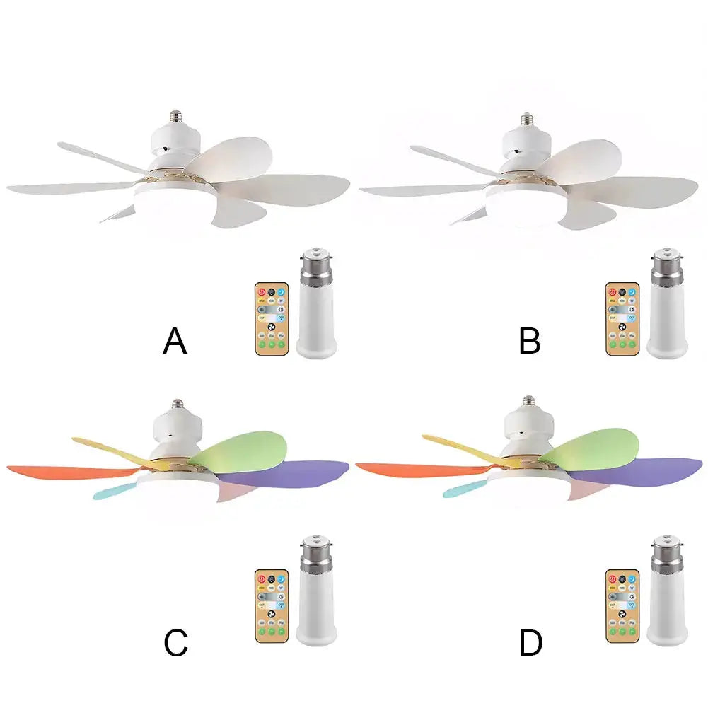 Ceiling Fan With Light | Remote Control | E27 LED Socket | 40/52 cm