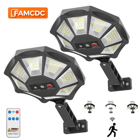 Solar Lights Outdoor 168LED 360° Adjustable Flood Light Dusk to Dawn 8 Sides Solar Outdoor Lights with Motion Sensor IP66 Waterproof Solar Street Lights Outdoor for Yard Pools from PriceLows™