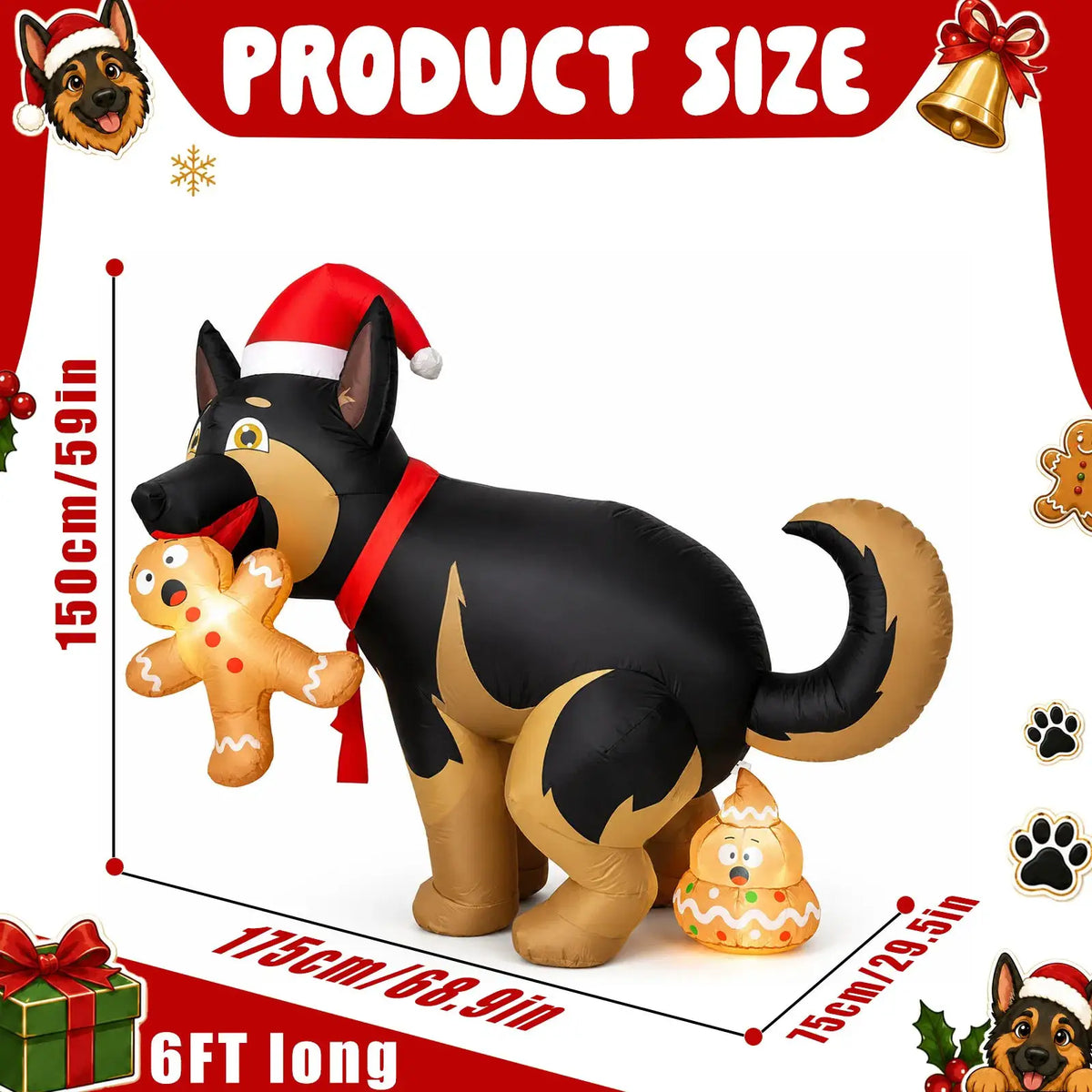 Christmas Yard Decor | 5 Ft Tall | Heavy Fabric | Indoor Outdoor Use
