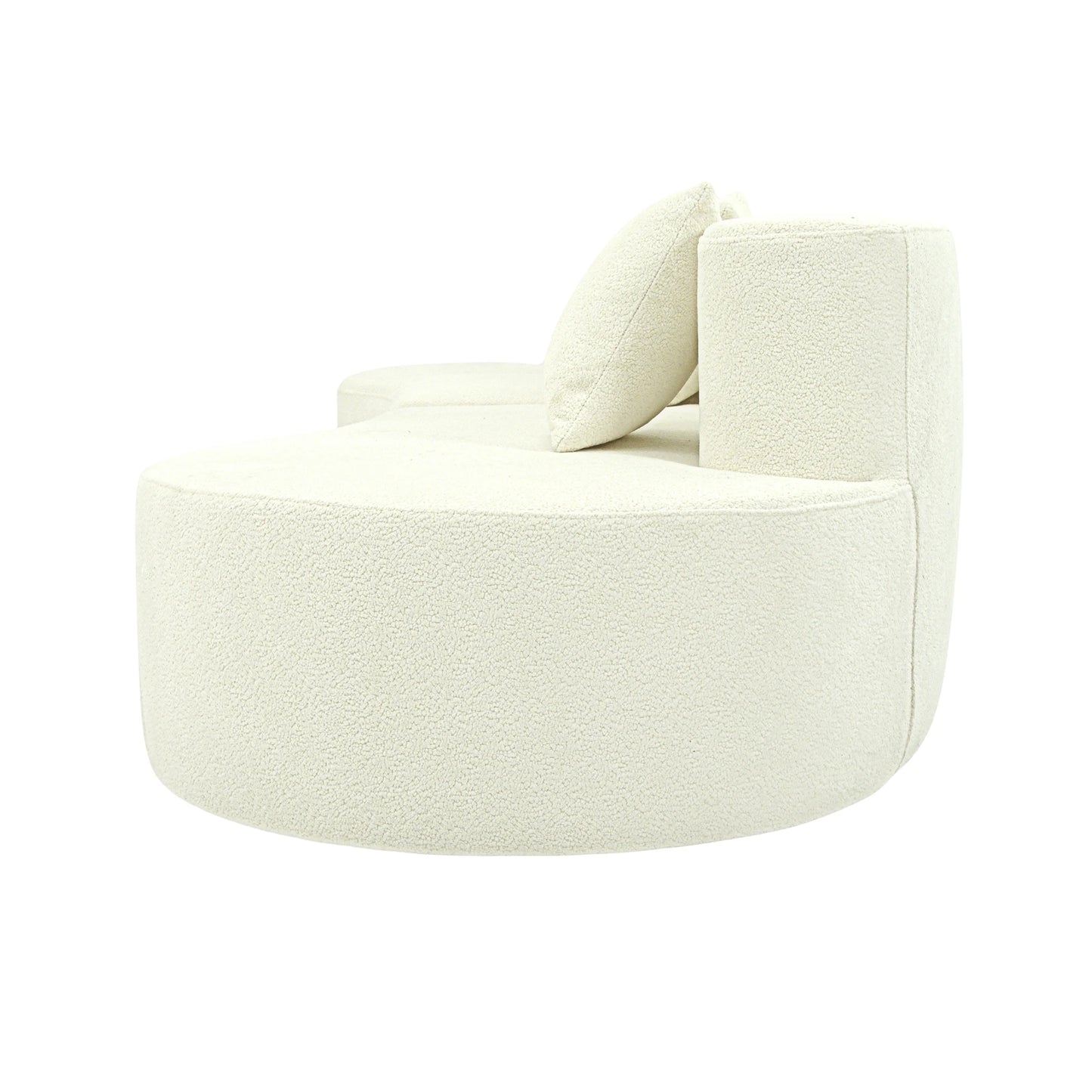 Modular Sectional Sofa | 4 Seat | Curved Half Moon | Cream White