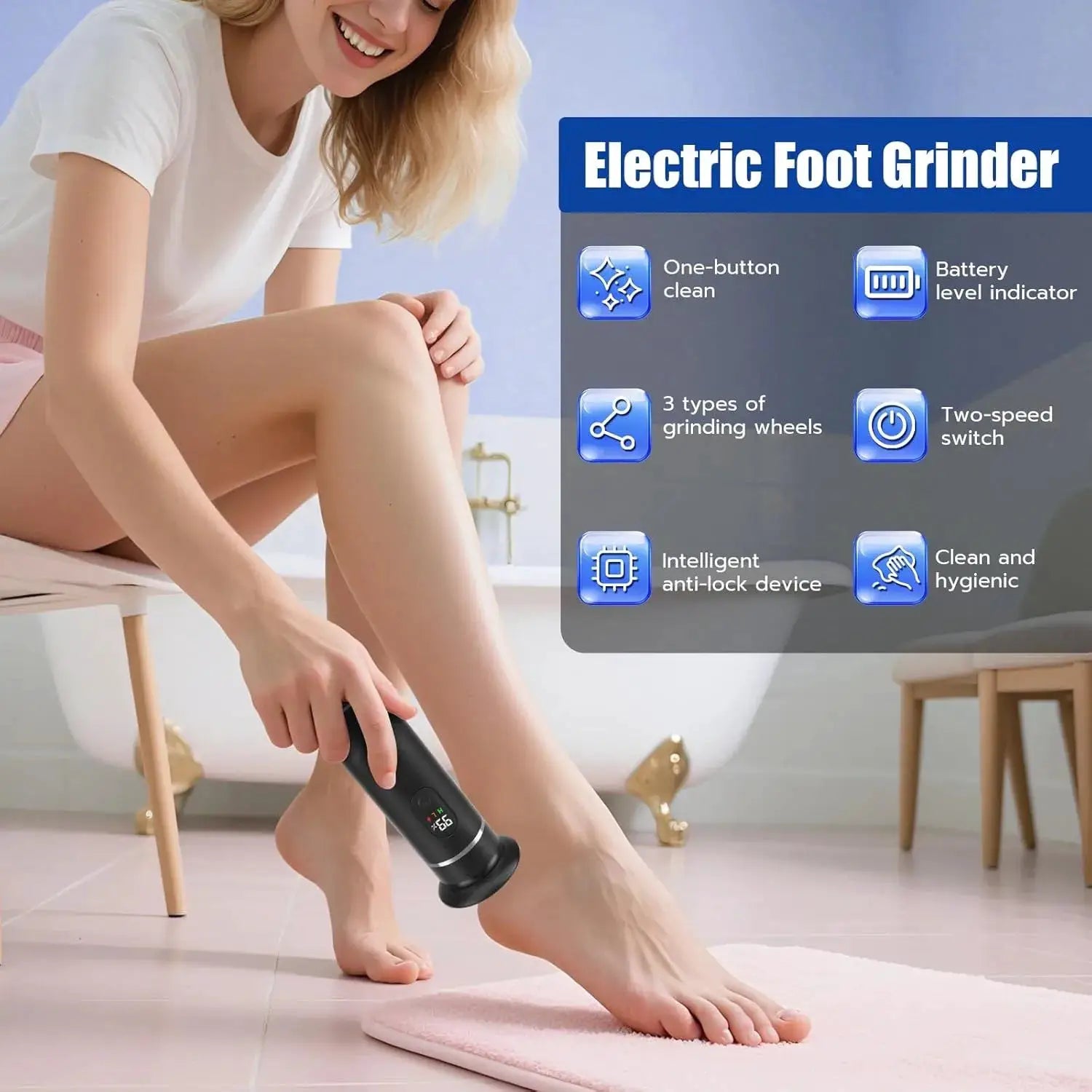 Aluminum Alloy Professional Electric Callus Remover With 60PCS Replacement Pads Electric Foot File, Foot Care Tools, Gift Box from PriceLows™