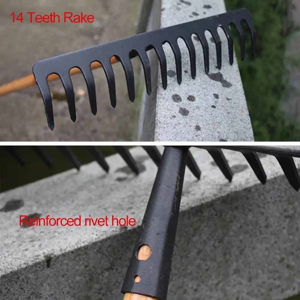 Stainless Steel Farming Rake | 14 Tooth | High Carbon Steel