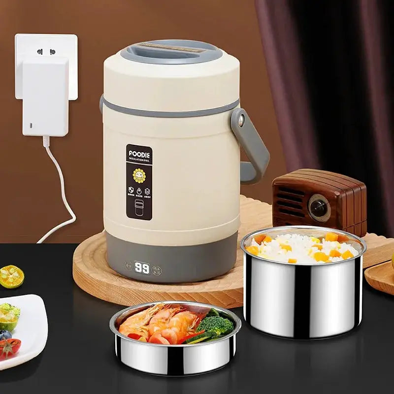 12V/1.6L Car Electric Lunch Box Multifunction Rice Cooker Portable 304 Stainless Steel Double Layer Linner Keep Warm Bento Box from PriceLows™