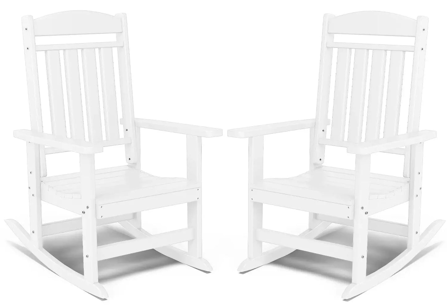 FOOWIN 2pcs Oversized High Back Outdoor Patio Rocking Chair All Weather HDPE Porch Rocker Adult Garden Lawn Indoor from PriceLows™