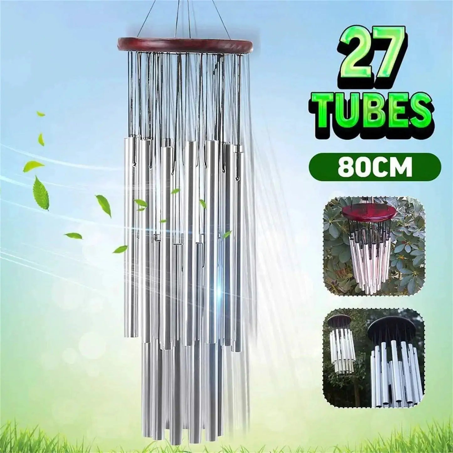 27 Tubes Handmade Wind Chimes Outdoor - Concert Pitch Tuned for Deep Soothing Sounds, Hummingbird Design Large Wind Bell for Gar from PriceLows™