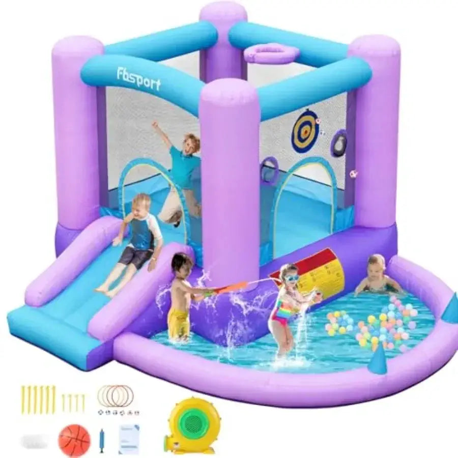 Inflatable Bounce House, Bounce Castle Slide for Indoor Outdoor, Toddler Baby Jumper Bouncer, Jumping Bouncy House with Blower, from PriceLows™