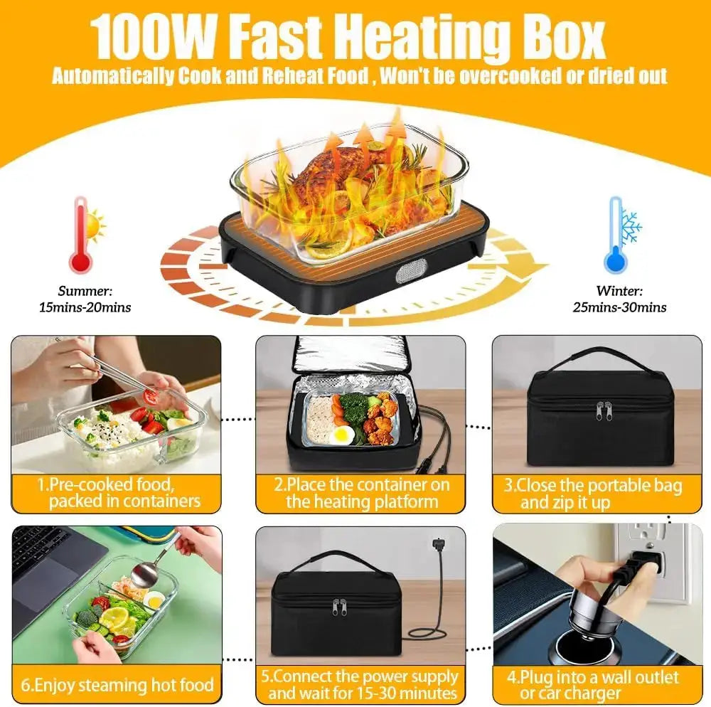 2026 New Portable Oven 100W Food Heater, Adult Electric Lunch Box Food Heater from PriceLows™