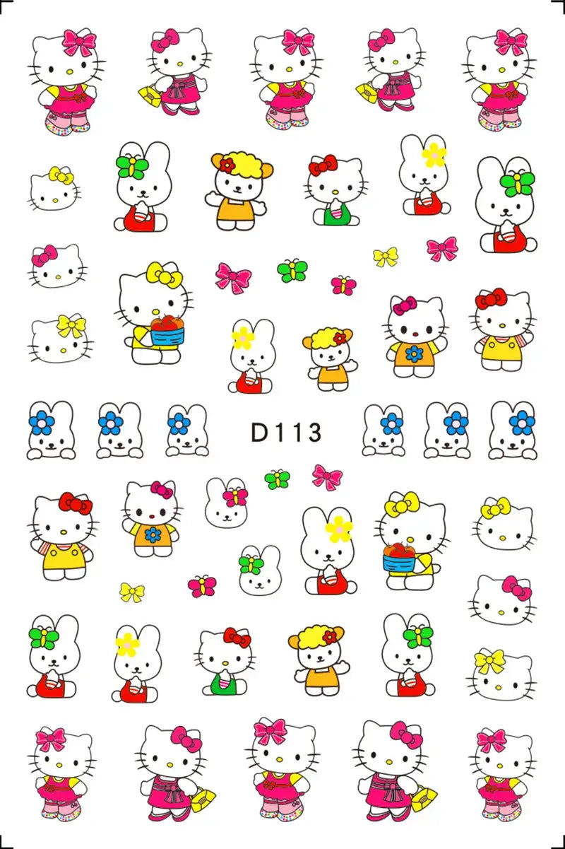 1PCS Cartoon Kawaii Pokémon Nail Stickers 3D Sanrio Hello Kitty Stickers For Nails Nails Accesories Anime Kuromi Nail Supplies from PriceLows™