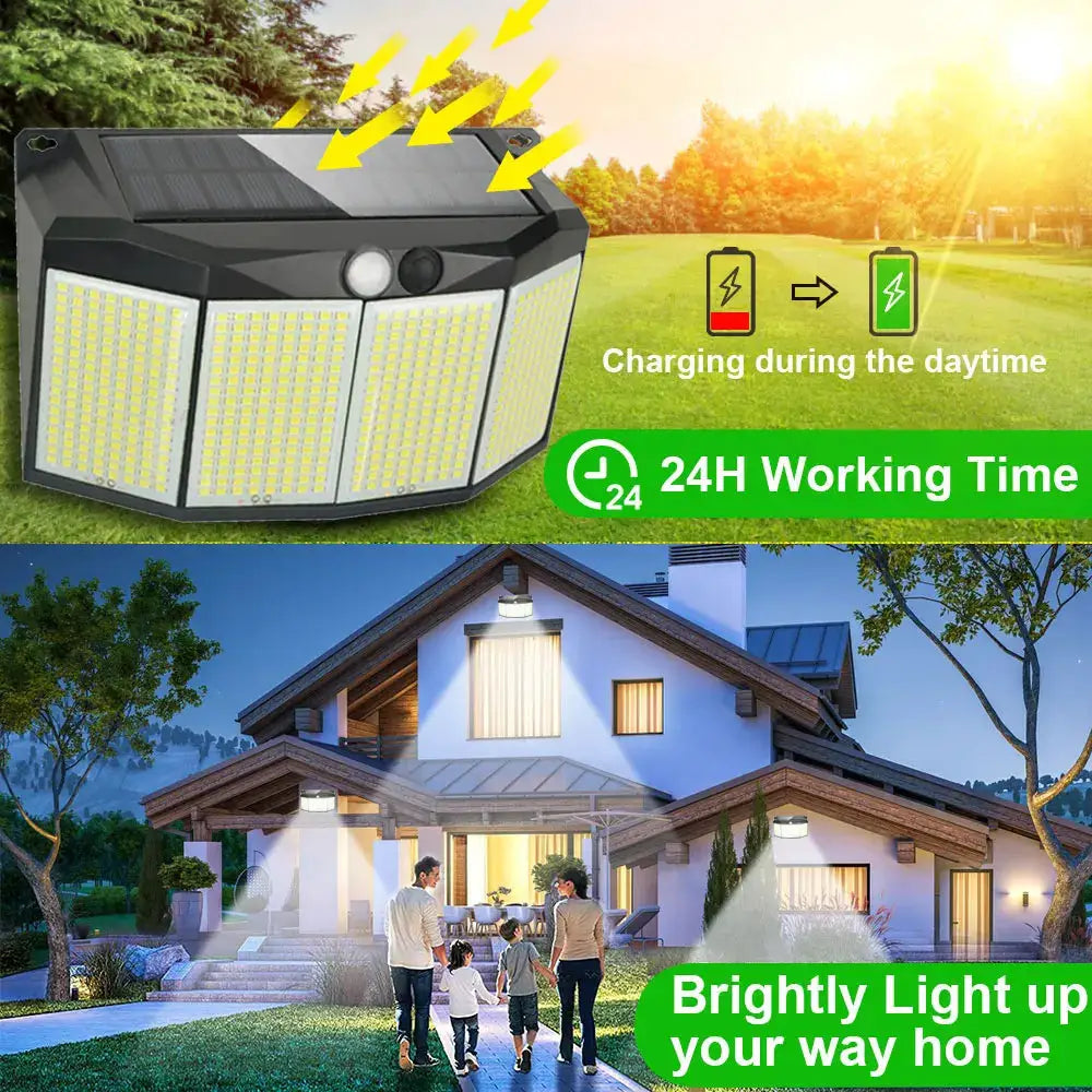 576 LED Solar Power Light Motion Sensor Outdoor Waterproof 3 Mode Security Spotlight for Outside Pathway Yard Garden Garage Lamp from PriceLows™